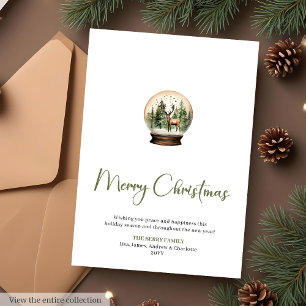 Carte de vœux de Noël à l'aquarelle neutre