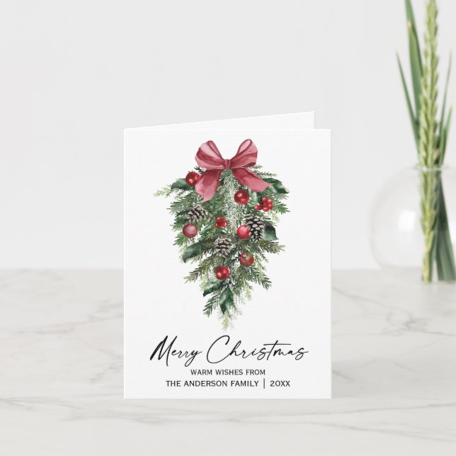 Carte de vœux de Noël à l'encre de calligraphie au (Devant)