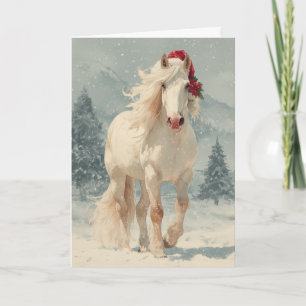 Carte de vœux de Noël à motif de cheval