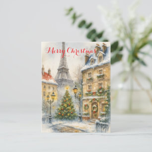Carte de vœux de Noël à Paris – Aquarelle