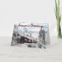 Carte de vœux de Noël à thème train