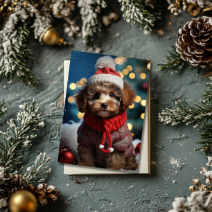 Carte de vœux de Noël adorable avec un ami à fourr