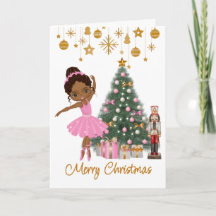 Carte de voeux de Noël afro-américaine Ballerina