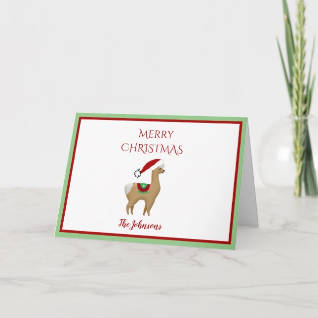 Carte de vœux de Noël Alpaca (Devant)