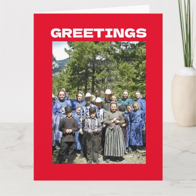 Carte de vœux de Noël amish drôle (Devant)
