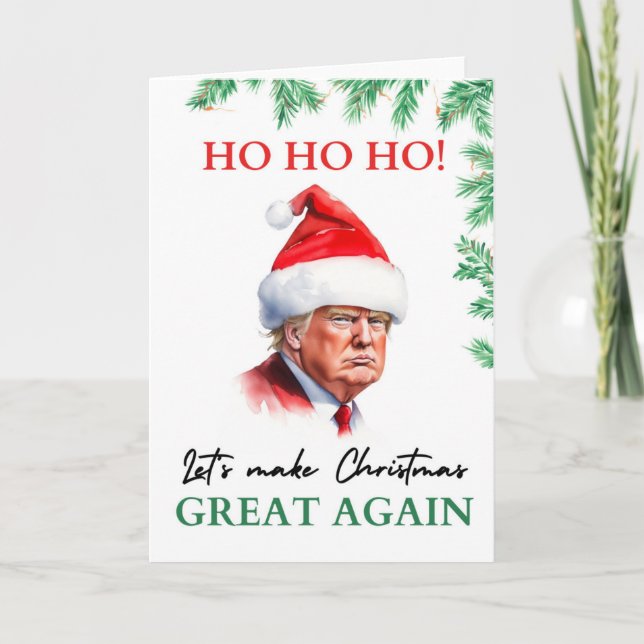 Carte de voeux de Noël amusante Père Noël Trump (Devant)