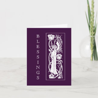 Carte de vœux de Noël Ange Art Nouveau de Beardsle