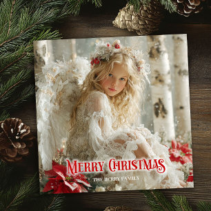 Carte de vœux de Noël ange victorien à télécharger