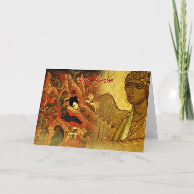 Carte de voeux de Noël Angel russe (Devant)