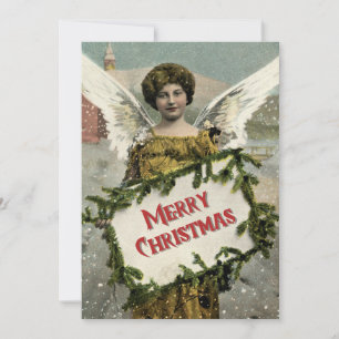 Carte de voeux de Noël Angel vintage