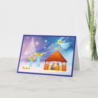 Carte de vœux de Noël Annonciateurs Anges Nativité