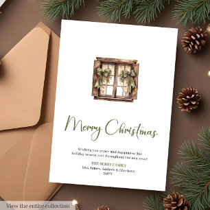 Carte de vœux de Noël aquarelle éditable festive