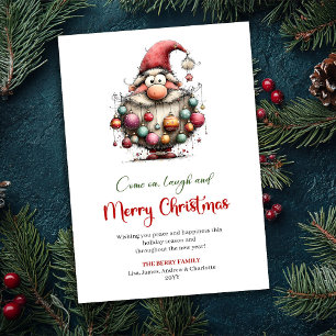 Carte de vœux de Noël aquarelle élégante et drôle 