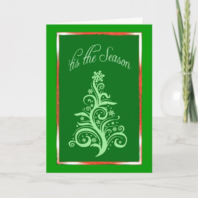 Carte de voeux de Noël Arbre (Devant)