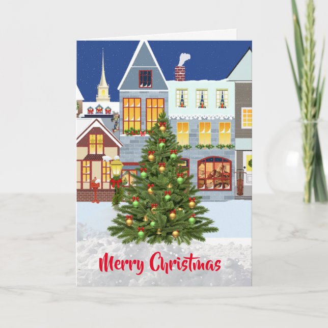 Carte de vœux de Noël arbre de Noël (Devant)