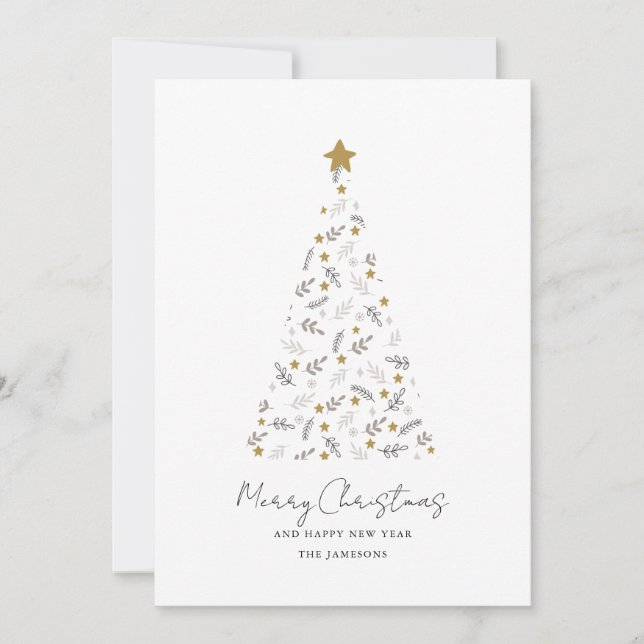 Carte de vœux de Noël Arbre de Noël (Devant)