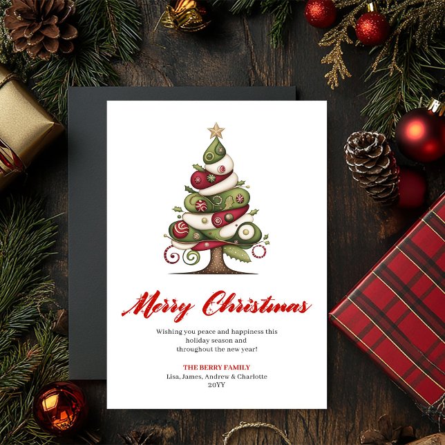 Carte de vœux de Noël arbre de Noël designer ludiq (Playful designer Christmas tree greeting card

)