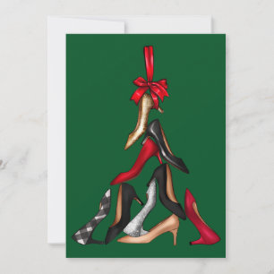 Carte de voeux de Noël Arbre de Noël haute talons