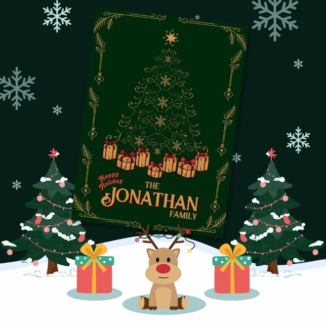 Carte de vœux de Noël Arbre de Noël Joyeuses Fêtes (Créateur téléchargé)