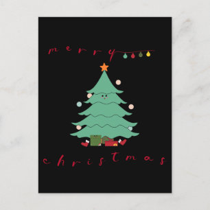Carte de vœux de Noël   Arbre de Noël Kawaii
