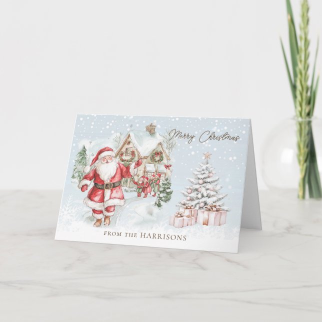 Carte de vœux de Noël arbre de Santa (Devant)