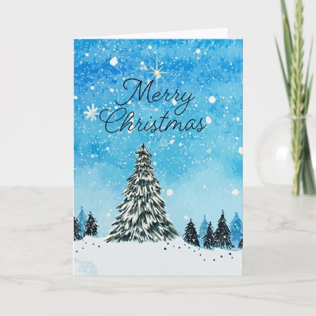Carte de vœux de Noël Arbre d'hiver (Devant)