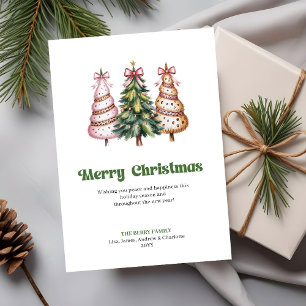 Carte de vœux de Noël arbre léopard aquarelle élég