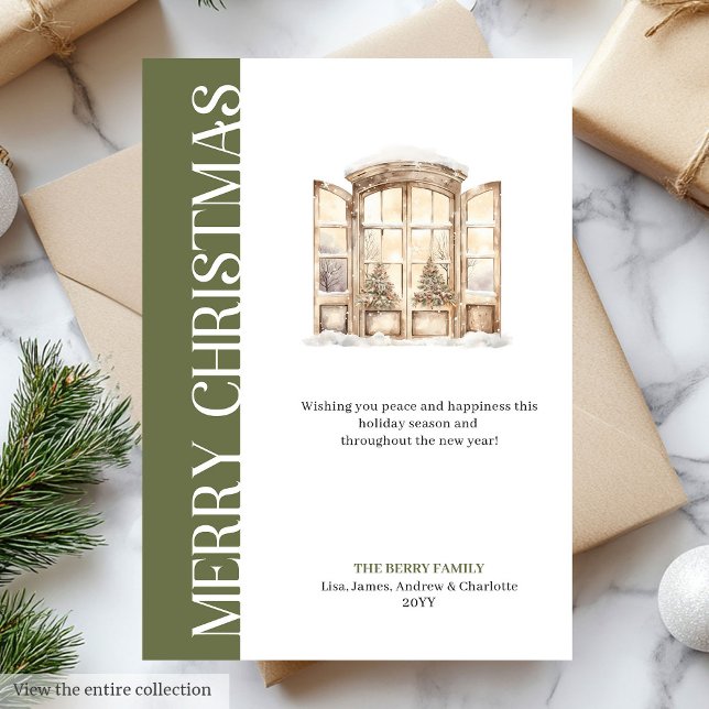 Carte de vœux de Noël arbre moderne tons neutres (Modern neutral tones Christmas tree greeting card

)