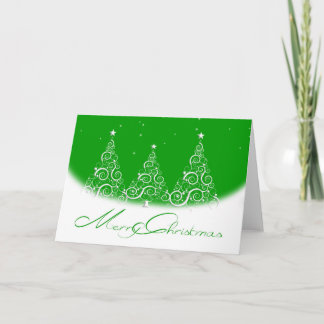 Carte de vœux de Noël/Arbres-Vert