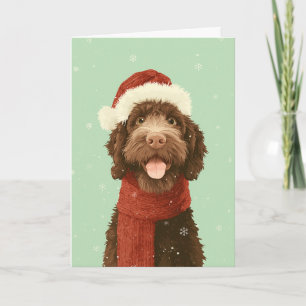Carte de vœux de Noël au Labradoodle au Chocolat