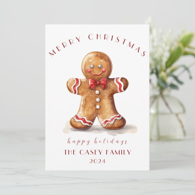 Carte de vœux de Noël au pain d'épice (Debout devant)