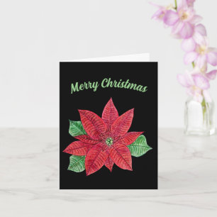 Carte de vœux de Noël au poinsettia - Noir