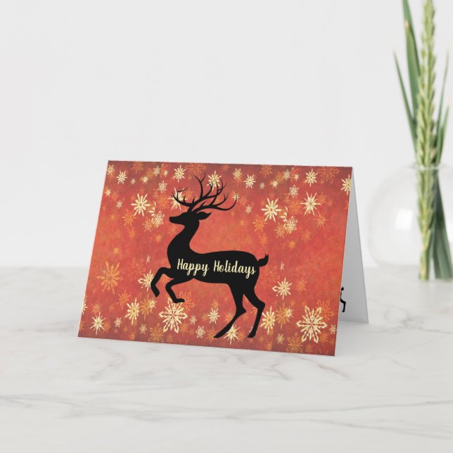 Carte de vœux de Noël au renne (Devant)