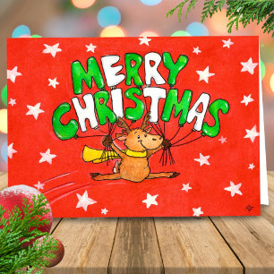 Carte de vœux de Noël au renne