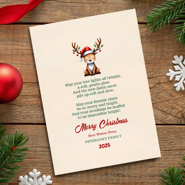 Carte de vœux de Noël au renne à l'aquarelle (Créateur téléchargé)