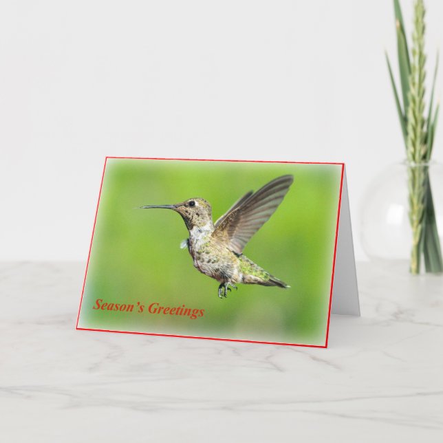 Carte de voeux de Noël aux colibris (Devant)