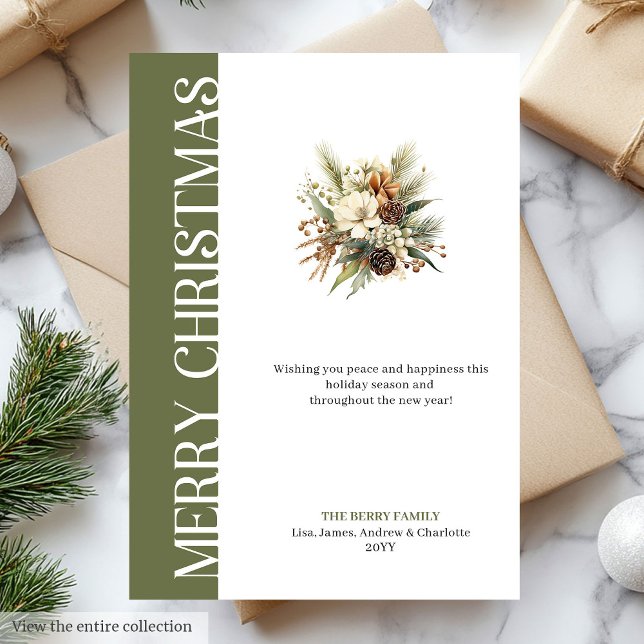 Carte de vœux de Noël aux couleurs terreuses éléga (Stylish earthy colors Christmas greeting card

)
