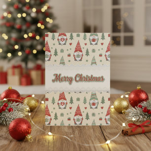 Carte de vœux de Noël aux lutins scandinaves