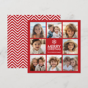 Carte de vœux de Noël avec 8 photos en collage ROU