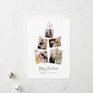 Carte de vœux de Noël avec arbre et photo de cadea