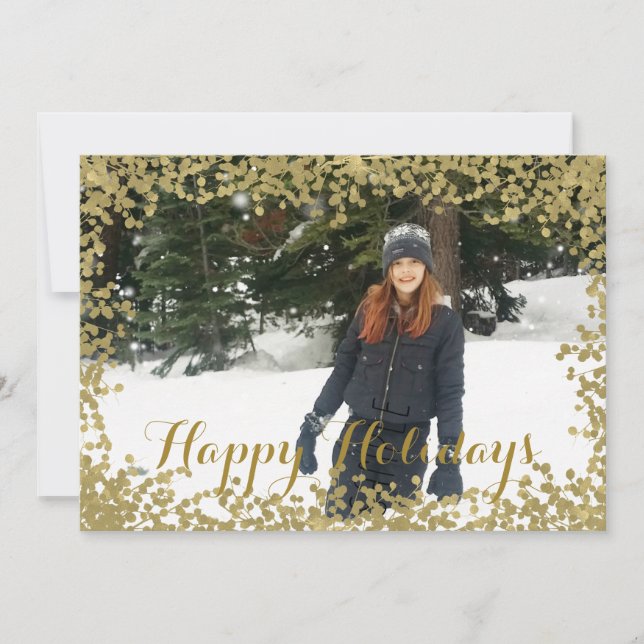 Carte de vœux de Noël avec branches dorées pour le (Devant)