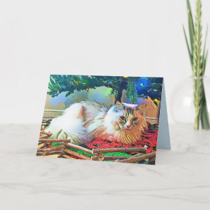 carte de vœux de Noël avec chat