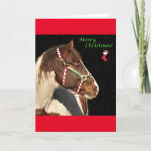 Carte de voeux de Noël avec cheval
