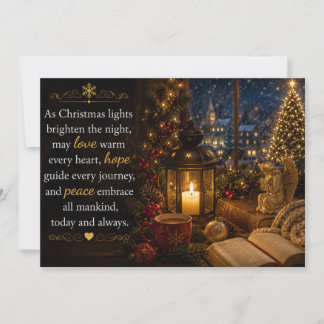 Carte de vœux de Noël avec des lumières de Noël