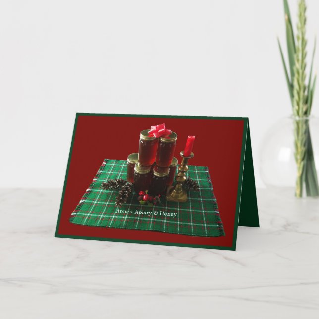 Carte de vœux de Noël avec du miel d'abeilles (Devant)