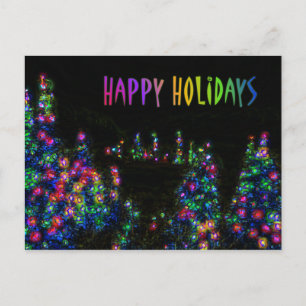 Carte de vœux de Noël avec guirlandes lumineuses