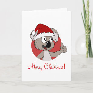 Carte de voeux de Noël avec koala de dessin animé