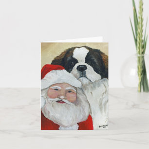 Carte de vœux de Noël avec l'art du St Bernard & S