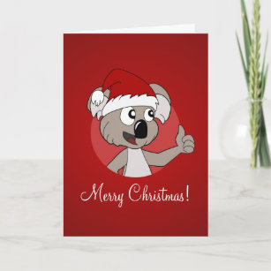 Carte de voeux de Noël avec le koala de bande