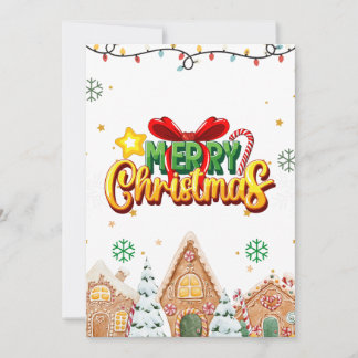 Carte de vœux de Noël avec maisons en pain d'épice